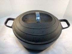 GreenPan USA 5.5 qt Dutch oven with lid #11 B. Sun burst pattern. 11.5” diameter . No spin, no wobble.