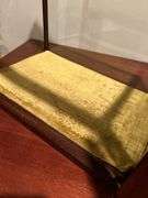 Vintage glass display case with single glass shelf and velvet lined bottom…..16-3/4 x 10-1/2 x 15-1/2 tall