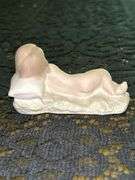 LLADRO Baby Jesus Sleeping on a Bed of Hay Bisque Porcelain Figurine (#4670)…..3-3/4” long x 2” tall…..part of the Children’s Nativity Series