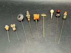 Grouping of (9) vintage hat pins