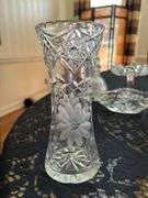 Beautiful grouping of clear, pressed and cut glass items…..there is slight chipping on some (see all pics)