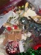 (1) tote and (1) box of Christmas decor (see all pics)