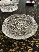 (2) exquisite crystal ashtrays…..both are 7-1/4”D