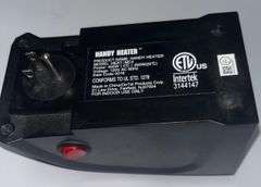 Personal Handy Heater. Plugs directly into the wall. Has speed and temperature setting.
