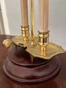 Small Hot Water Lamp in Brass on wooden stand…..18” tall