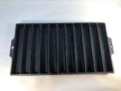 Vintage Griswold 11 stick cast iron cornbread stick pan. 14 3/8 x 7 1/4”. A on underside of one handle.