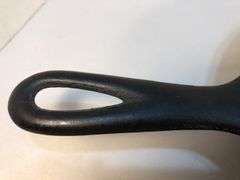 Unmarked #8  10” diameter 2 spout skillet. No spin, no wobble.
