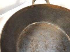 New 5.5 qt Green Pan Dutch oven pan. Pan only. No lid. 14” diameter. Includes new hand & screws for a lid. Not seasoned.