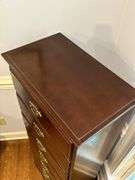 7-drawer mahogany finish lingerie chest…..20 x 12 x 48-1/4 tall