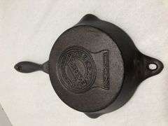 BASICS Tools of the Trade skillet. 2 spouts. #4. 6” diameter. Made in China. No spin, no wobble.