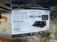 Unused 2023 Landhonor SKID STEER ROCK BUCKET, RB-14-72W