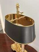 Small Hot Water Lamp in Brass on wooden stand…..18” tall