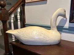 Handcrafted wooden swan…..25” long x 14” tall