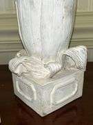 Pair of white washed resin candle holders/planters…..9-1/2” tall