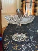 Beautiful grouping of clear, pressed and cut glass items…..there is slight chipping on some (see all pics)