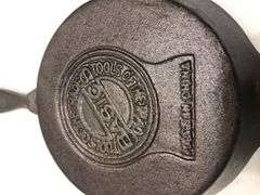 BASICS Tools of the Trade skillet. 2 spouts. #4. 6” diameter. Made in China. No spin, no wobble.