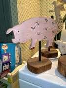 Wide variety of handcrafted wooden flowers, angels and animals