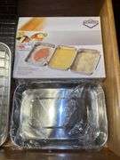 Grouping of NEW and like-new baking pans and set of Panier pans