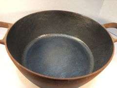 New 5.5 qt Green Pan Dutch oven pan. Pan only. No lid. 14” diameter. Includes new handle & screws for a lid. Not seasoned.