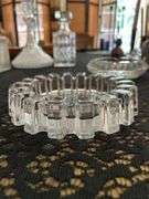 (2) exquisite crystal ashtrays…..both are 7-1/4”D