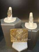 Vintage brass owl belt buckle, copper owl ring ( size 7-1/2) and silver tone ring (size 7-1/2)