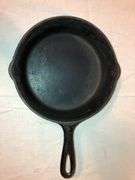 Early 1900s, Sydney Wagner Ware #6 skillet, double spouts. Well seasoned.
