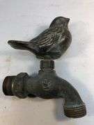 Decorative brass bird and water spigot. Bird 3.5 x 2.5” overall height 5”.