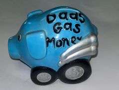 Ceramic piggy bank "Dad's Gas Money" approximately 6"