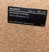 Sony stereo speaker system compact disc deck receiver model #HCD-RX33; speakers model " SS-J15