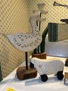 Wide variety of handcrafted wooden flowers, angels and animals