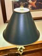 Hollywood Regency-style brass palm tree table lamp…..25” tall