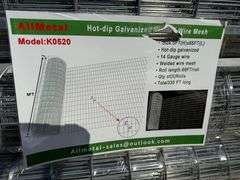 Unused 2024 AllMetal Hot-dip Galvanized Welded Wire Mesh, K0520