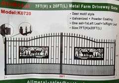 Unused 2024 AllMetal Metal Farm Driveway Gate , K0720
