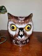 Nice selection of home decor items…..stein on right is musical, football boy is by Danbury Mint, owl pitcher was hand painted in Italy