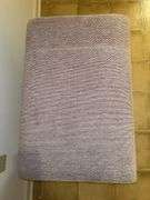 Metal base stool with beaded edge and tweed upholstery….24 x 16 x 19 tall