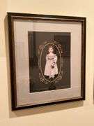 Vintage Primitive Print of Victorian Girl signed by Arlene B. Kaminsky…..15-1/2 x 17-1/2