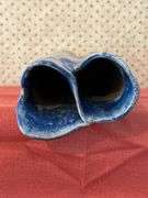 Beautifully designed and handcrafted Owl Eyes Pottery glaze drip vase (has appearance of dripping candle wax)…..9-1/2” tall….Owl Eyes Pottery are pieces designed by the seller and are food safe….has (1) firing defect