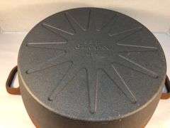 New 5.5 qt Green Pan Dutch oven pan. Pan only. No lid. 14” diameter. Includes new handle & screws for a lid. Not seasoned.