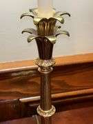 Hollywood Regency-style brass palm tree table lamp…..25” tall
