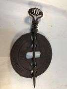 Antique Griswold New American 6” reversible steel spindle. Erie PA., U.S.A. 9.5” L . Heater damper