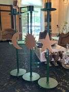Grouping of various size and style candlesticks…..from 6 to 16” tall….some have brass