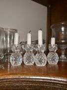 Shelf of crystal glassware……there is chipping on several…..please see all pics as I could not get one long shot of all