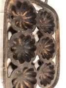 Vintage Circa 1900 Blacklock Foundry (Pre Lodge) or Early Lodge Shell Gem, Muffin Pan, Turks-Hat. Very-Nice-Cond. Cast Iron Pan. 6 piece, 13" x 7"