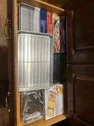Grouping of NEW and like-new baking pans and set of Panier pans
