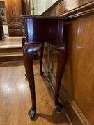 Queen Anne style cherry finish single drawer accent table…..31 x 12 x l30 tall