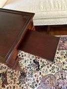 Hickory Chair Historical James River Plantation side table with pull out trays on each end…..17-3/4 x 28 x 25 tall