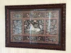 Lovely framed and matted unicorn tapestry…..41-1/2 x 29-1/2