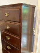 7-drawer mahogany finish lingerie chest…..20 x 12 x 48-1/4 tall