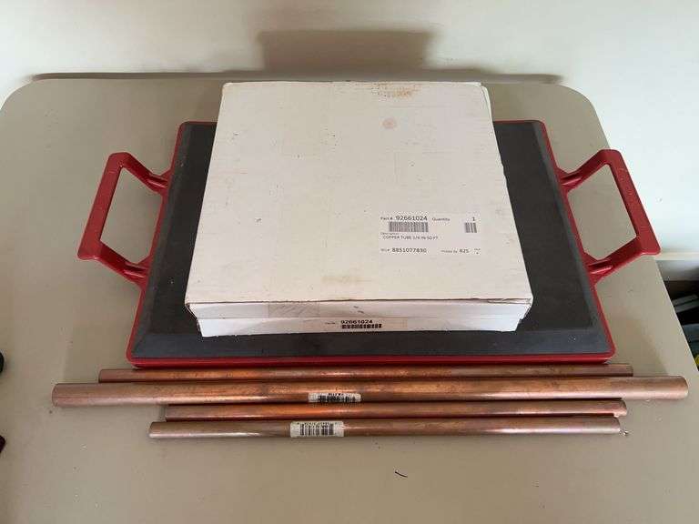 (2) boxes of 50ft 1/4” copper tubing (both are sealed) plus 4 various length copper tubing image