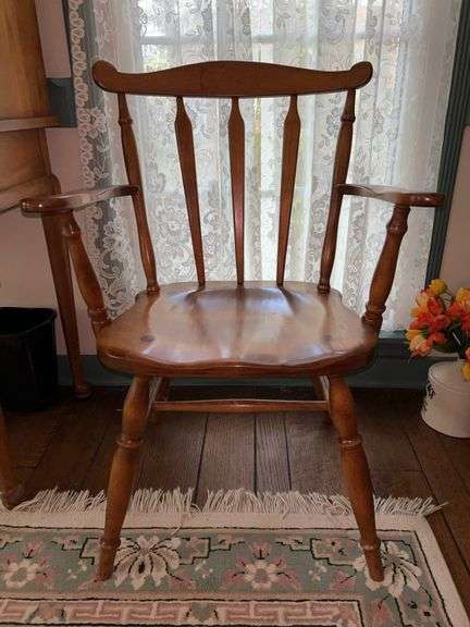 Vintage Genuine Cushman Colonial Creation Oak Desk Chair…..23-1/2 x 15-1/2 x 33-1/2 tall overall image
